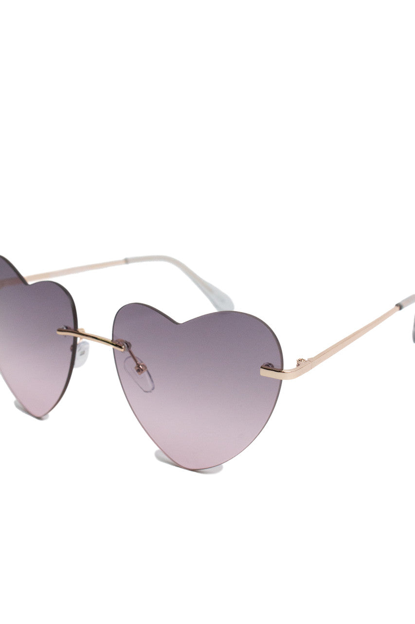 Frameless Heart Lens Sunglasses