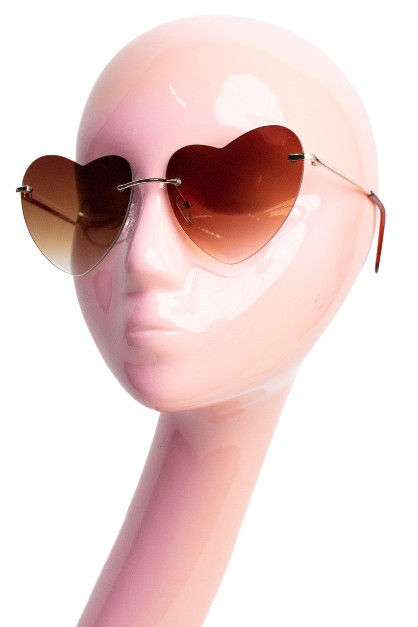 Frameless Heart Lens Sunglasses
