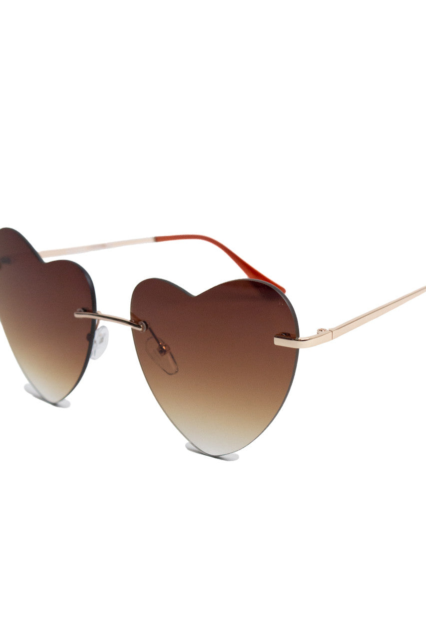 Frameless Heart Lens Sunglasses