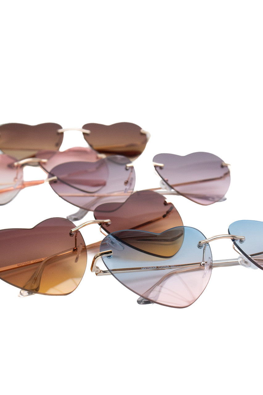Frameless Heart Lens Sunglasses