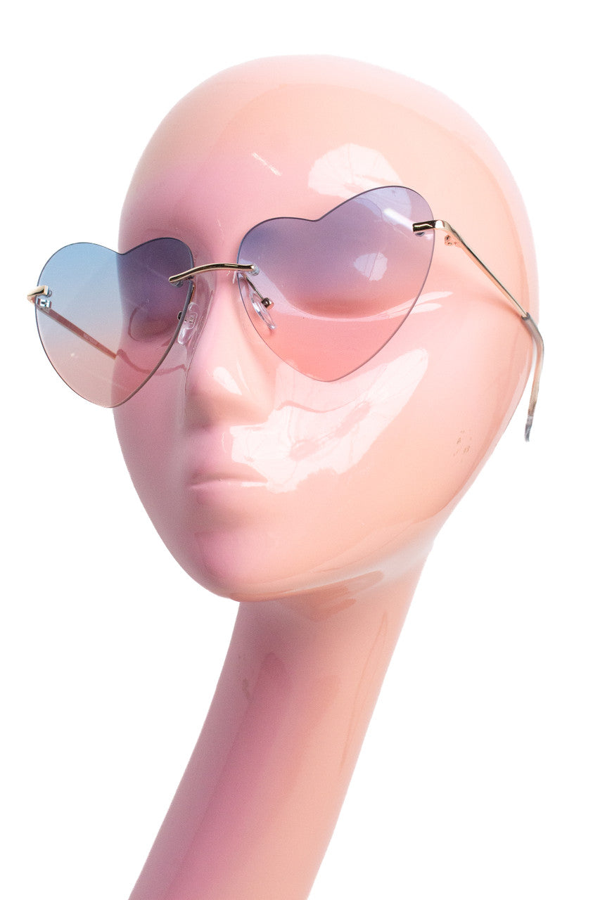 Frameless Heart Lens Sunglasses