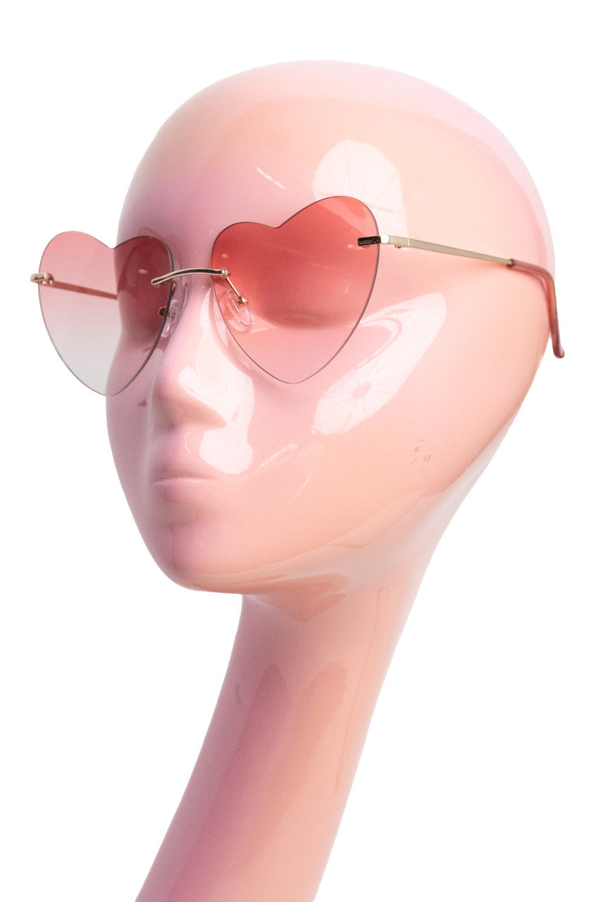 Frameless Heart Lens Sunglasses
