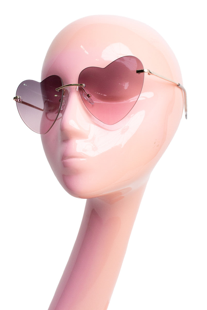 Frameless Heart Lens Sunglasses