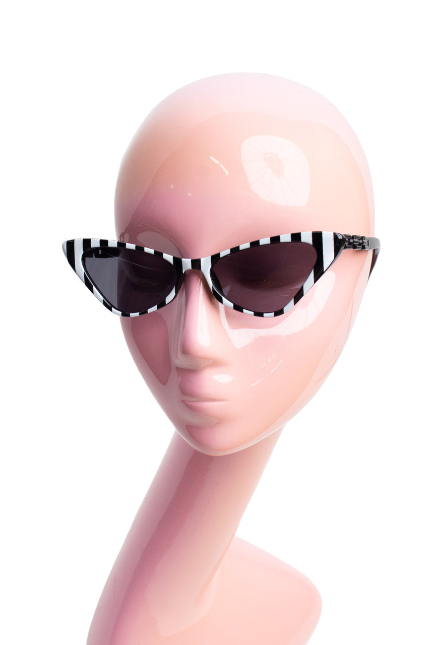 Striped Cat Eye Sunglasses