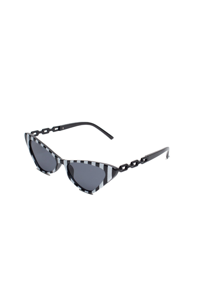 Striped Cat Eye Sunglasses
