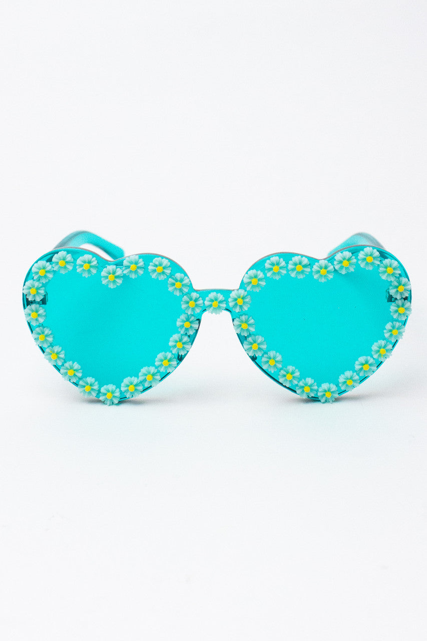 Flower Rim Heart Sunglasses