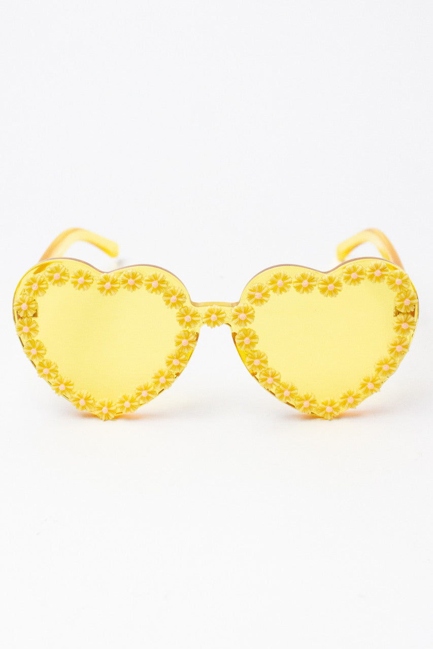 Flower Rim Heart Sunglasses