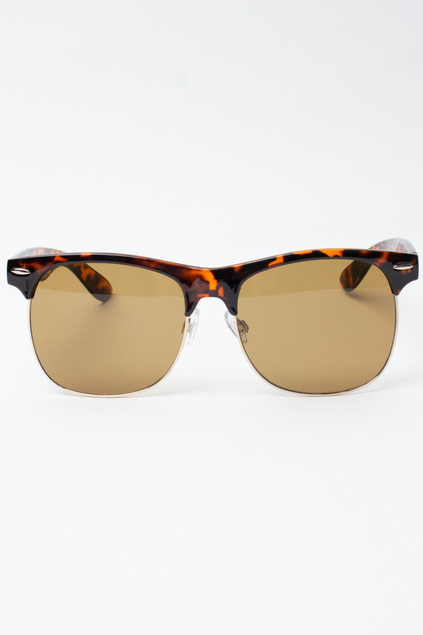 Retro Half Frame Sunglasses