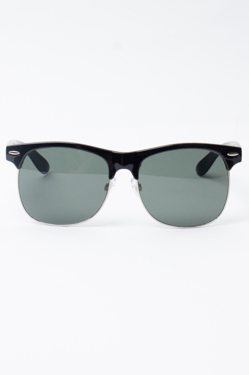 Retro Half Frame Sunglasses