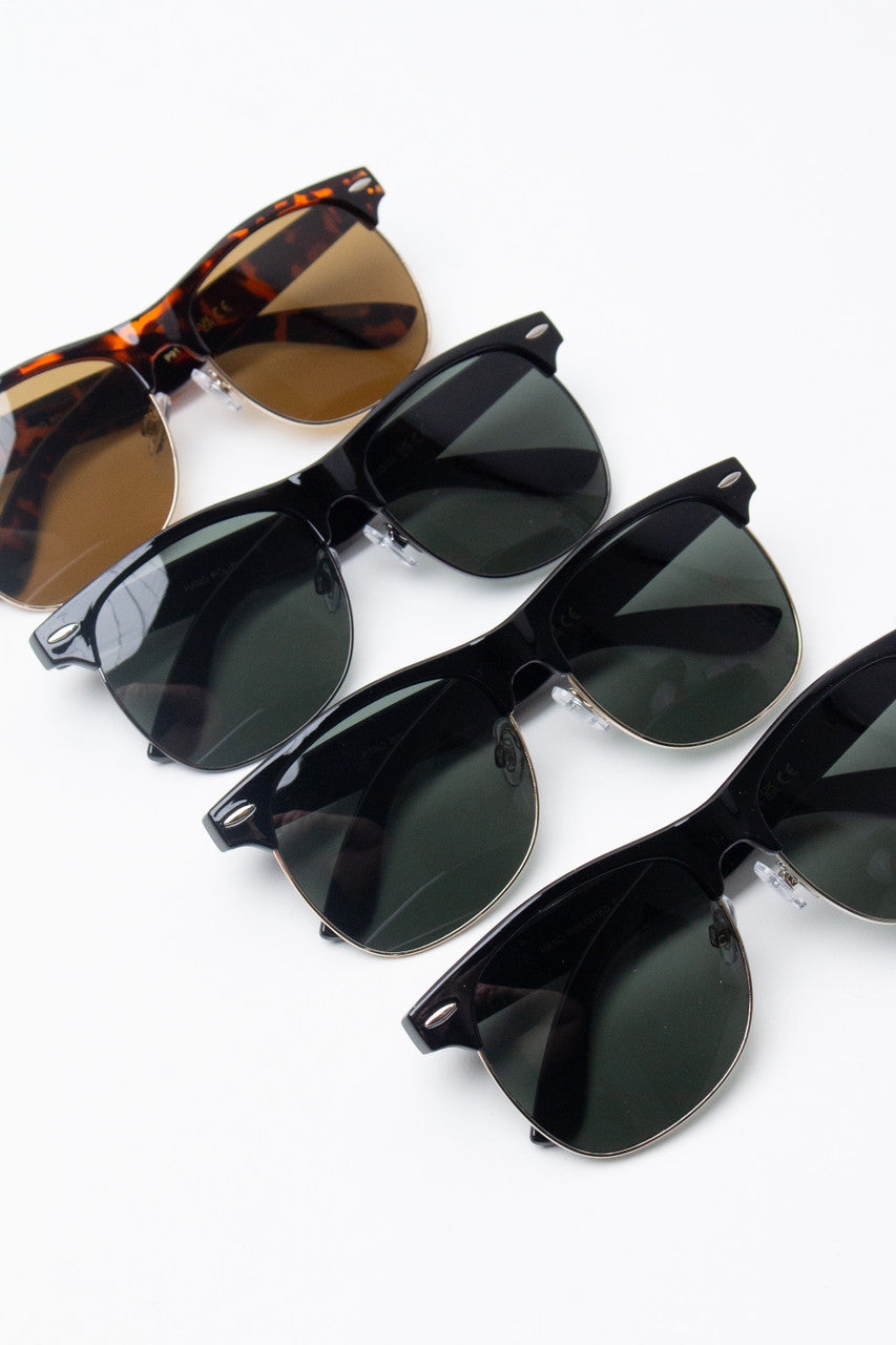 Retro Half Frame Sunglasses
