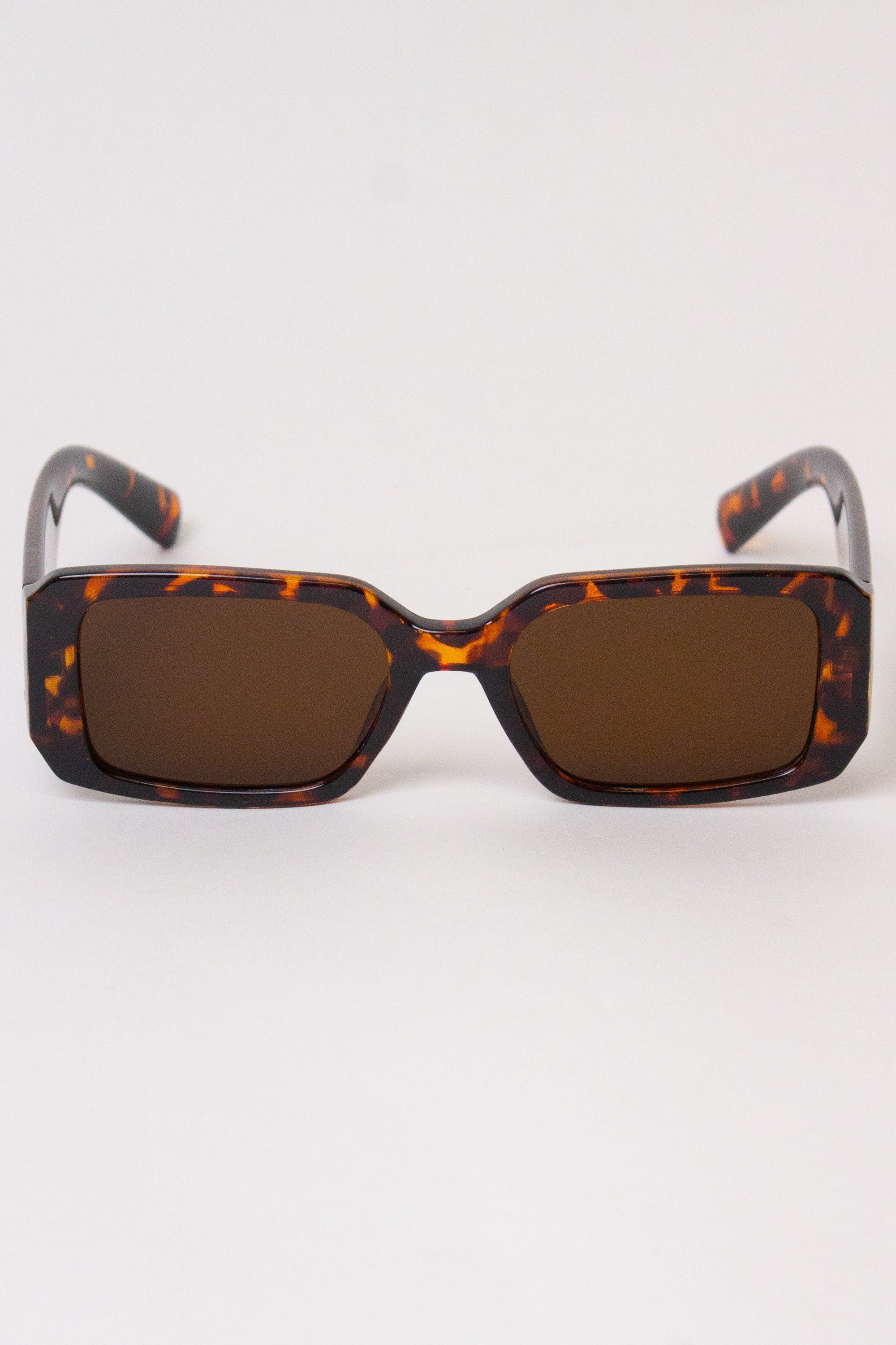 Thick Frame Rectangle Sunglasses - Tortoiseshell