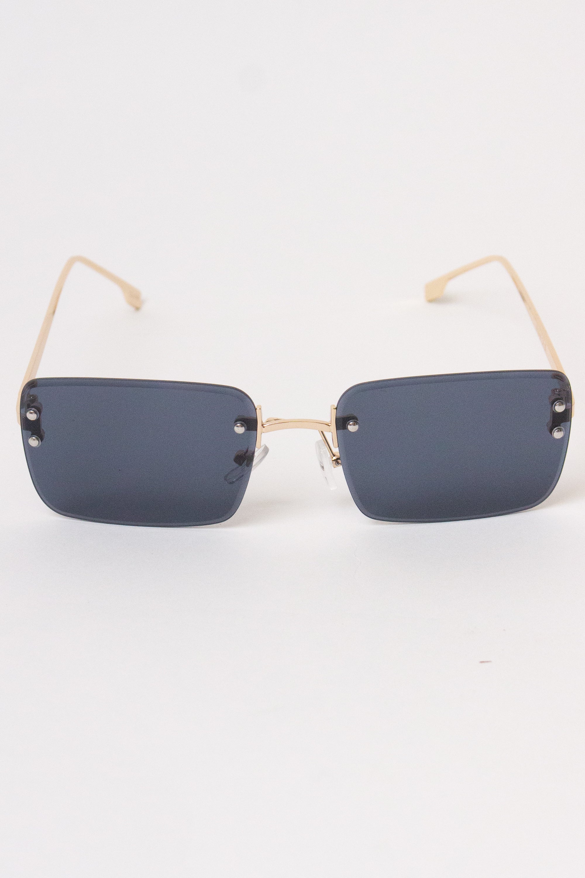 Rimless Rectangle Sunglasses - Black