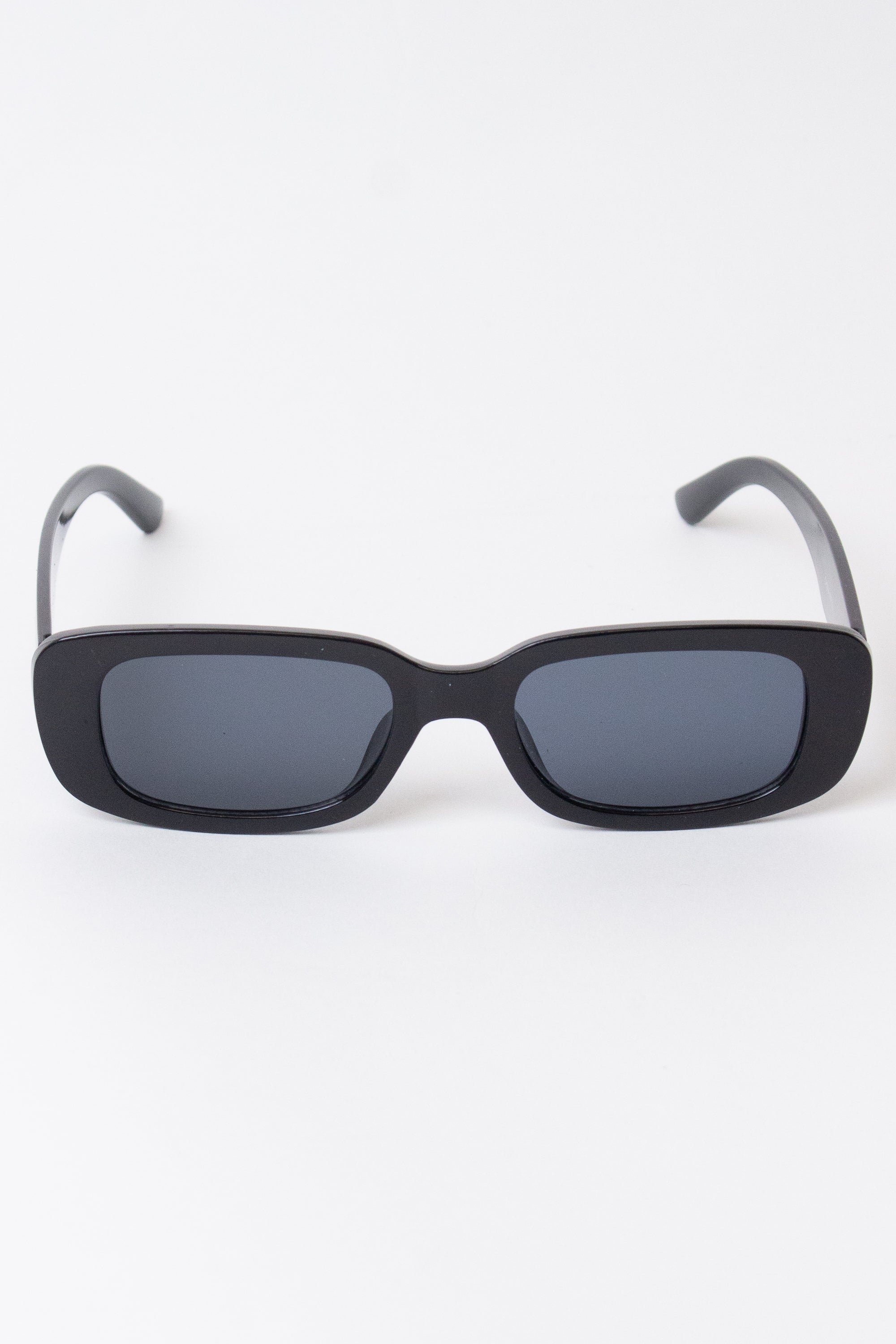 Simple Rounded Rectangle Sunglasses - Black