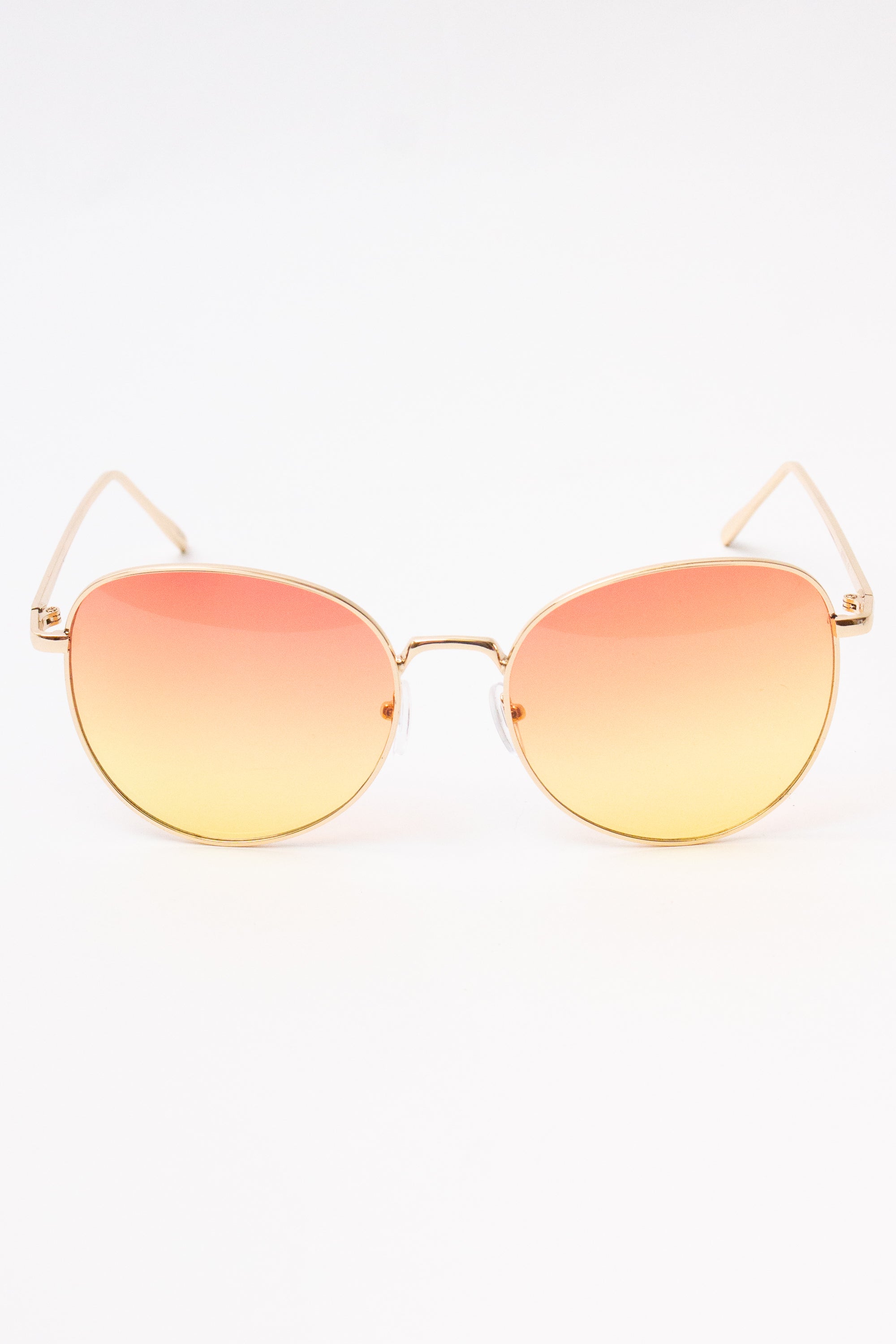 Rounded Square Ombre Sunglasses - Orange