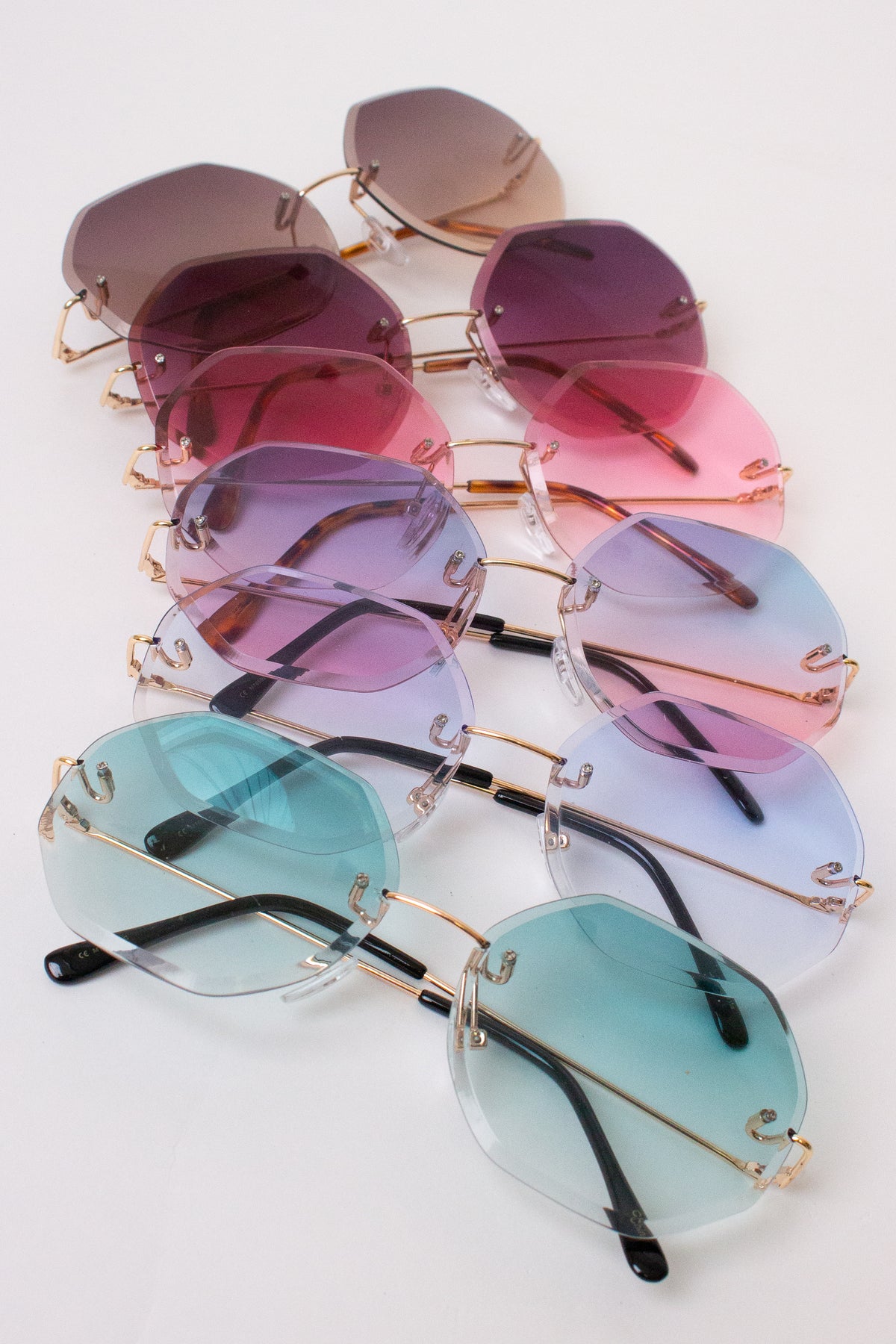 Rimless Octagon Sunglasses