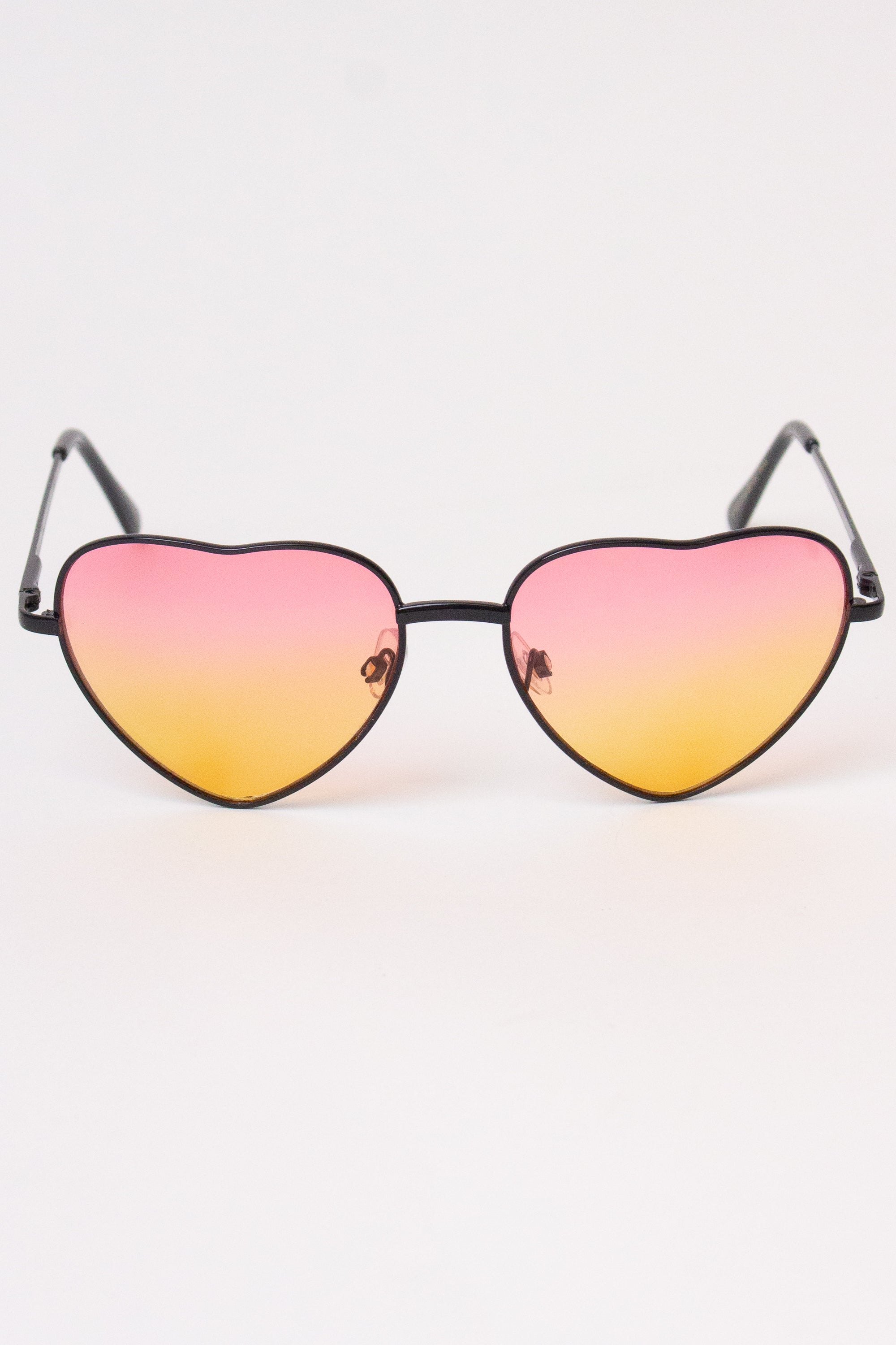 Ombre Heart Sunglasses - Pink/Yellow