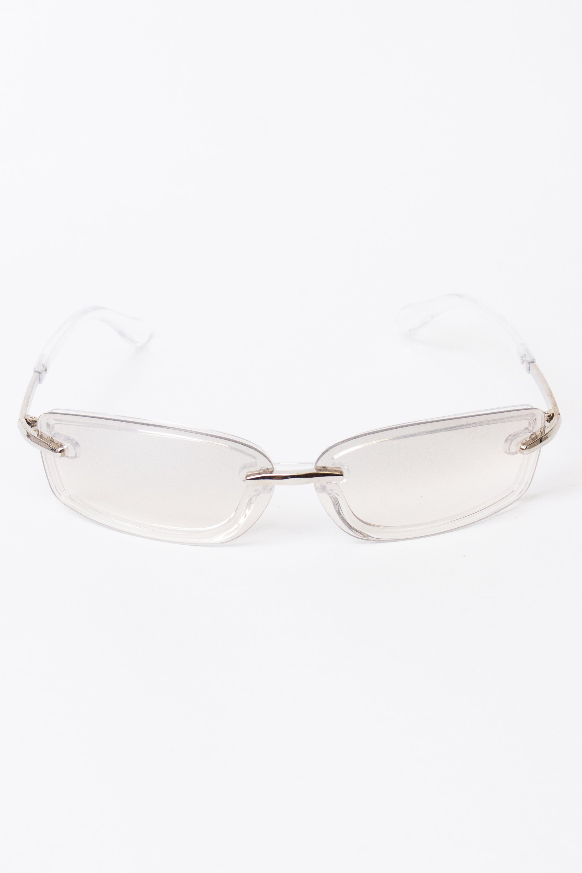 Y2K Clear Rectangle Lens Sunglasses