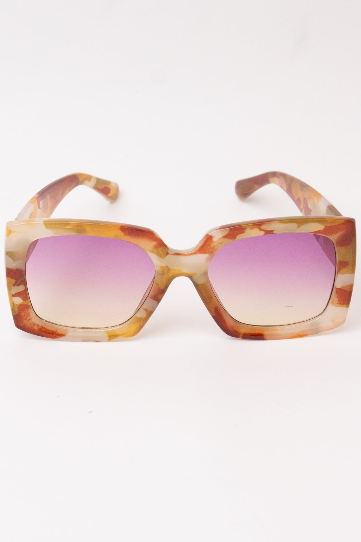 Acrylic Square Sunglasses - Gold