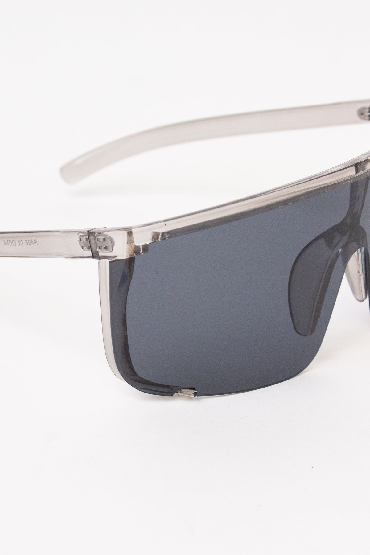 Acrylic Frame Shield Sunglasses - Gray
