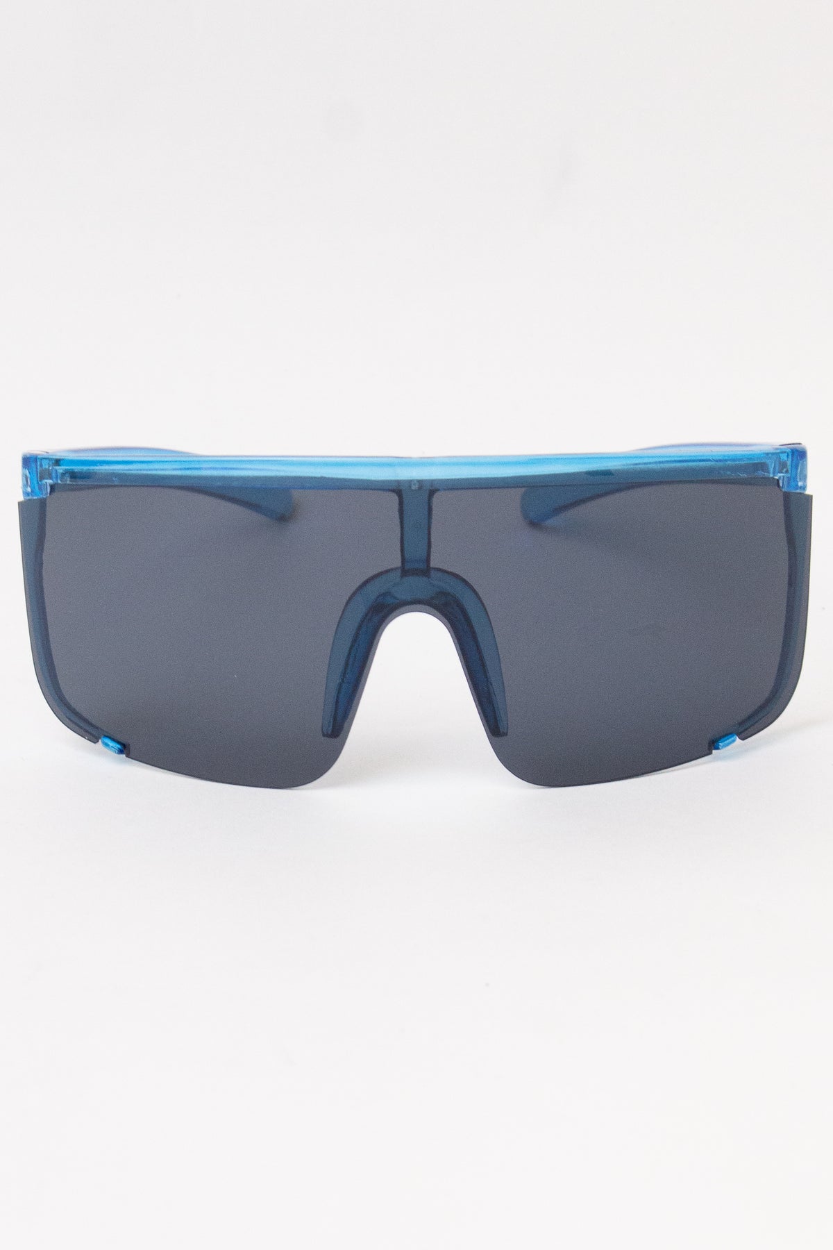 Acrylic Frame Shield Sunglasses - Blue
