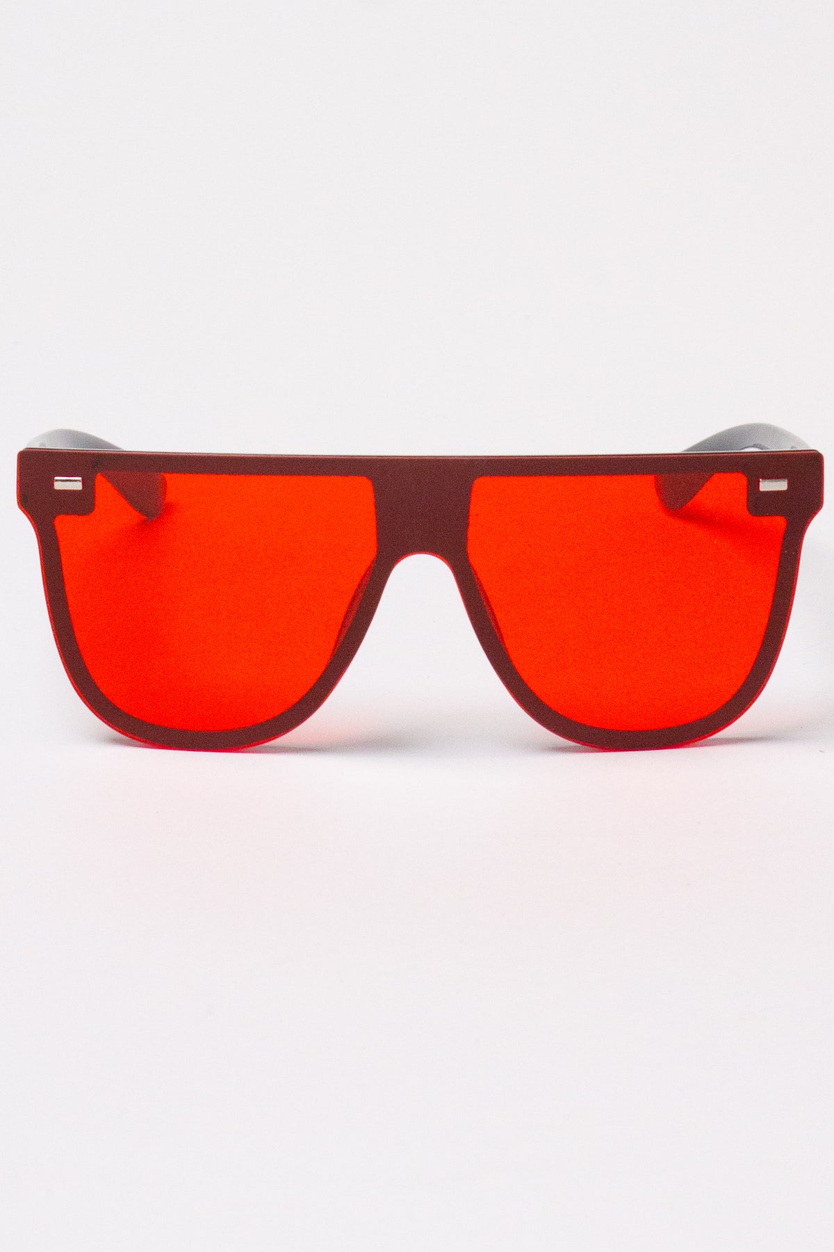 Flat Top Sunglasses - Red