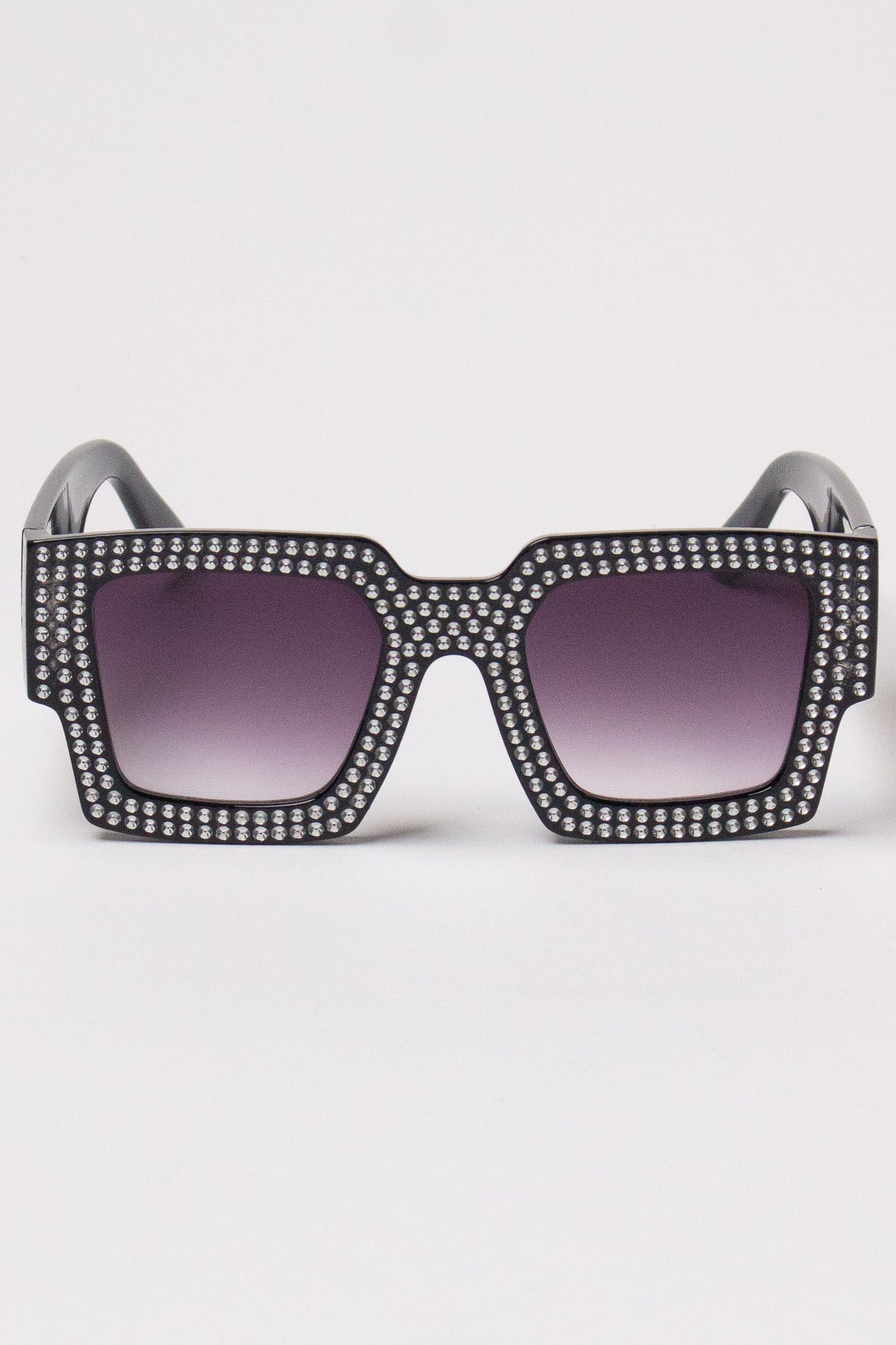 Oversized Bedazzled Sunglasses - Black