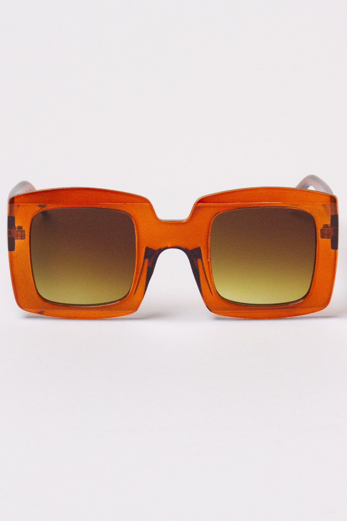 Oversized Square Sunglasses - Brown