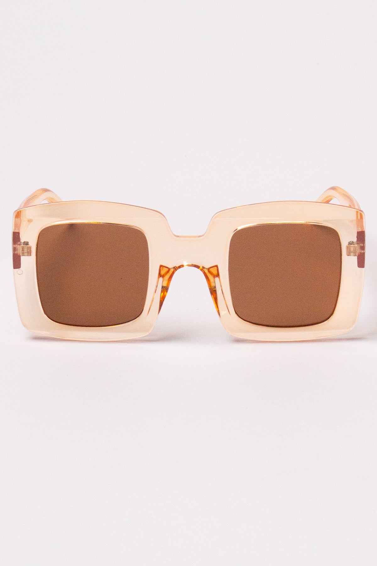 Oversized Square Sunglasses - Peach