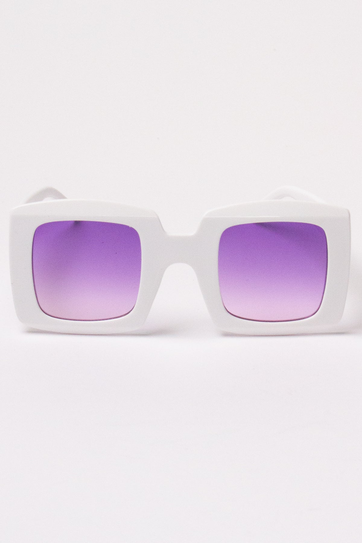 Oversized Square Sunglasses - White