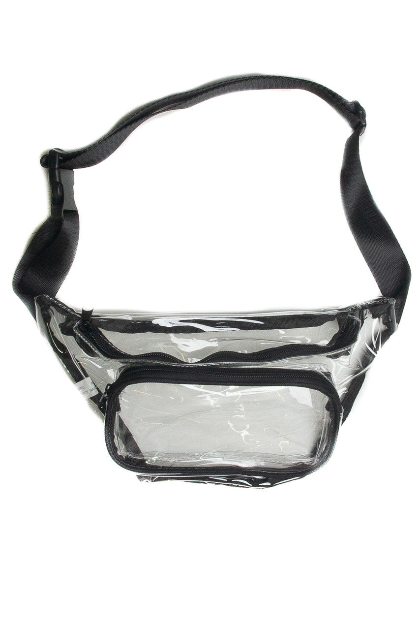 Clear Black Trim Fanny Pack