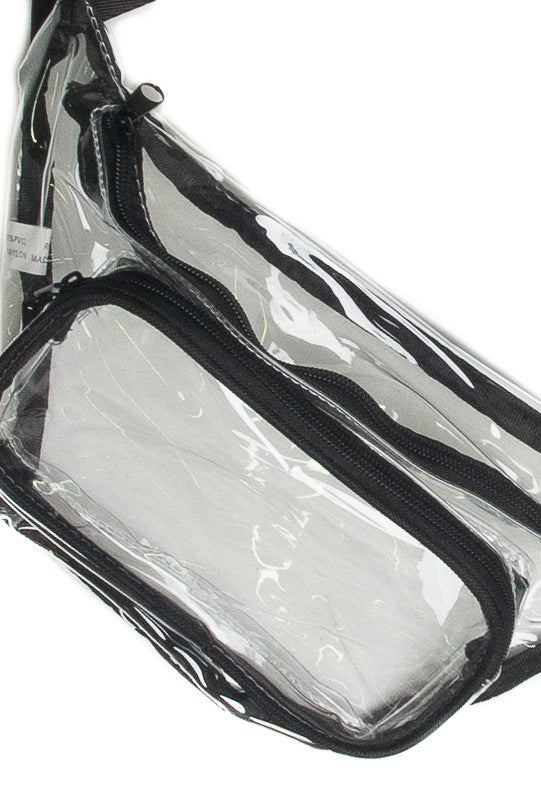 Clear Black Trim Fanny Pack