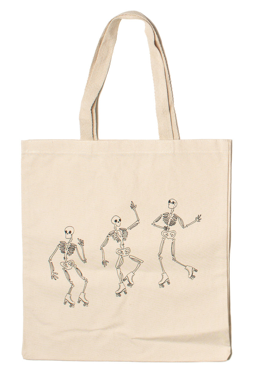 Rollerskating Skeletons Tote Bag
