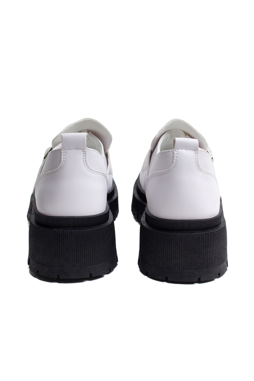 White Buckle Loafers