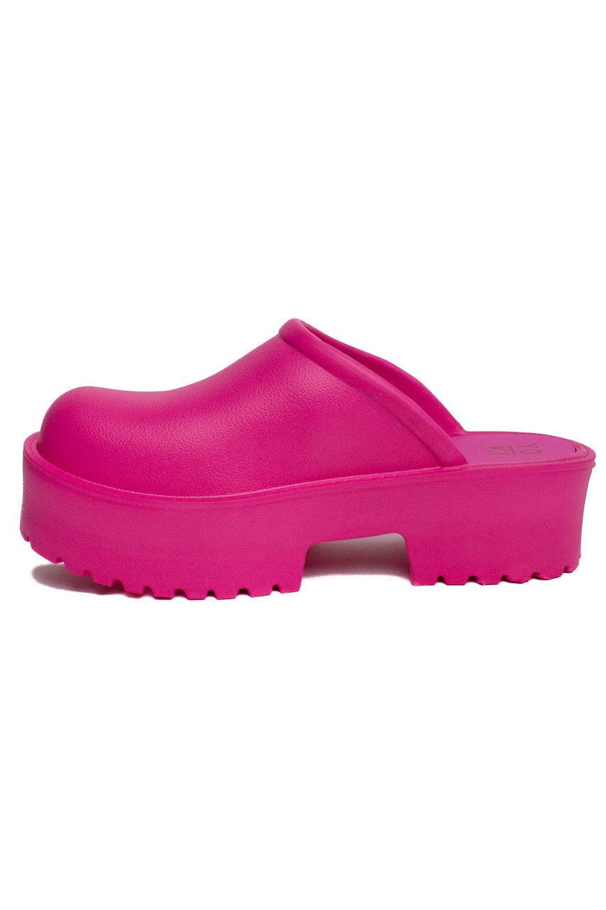 Lightweight Hot Pink Platform Clogs