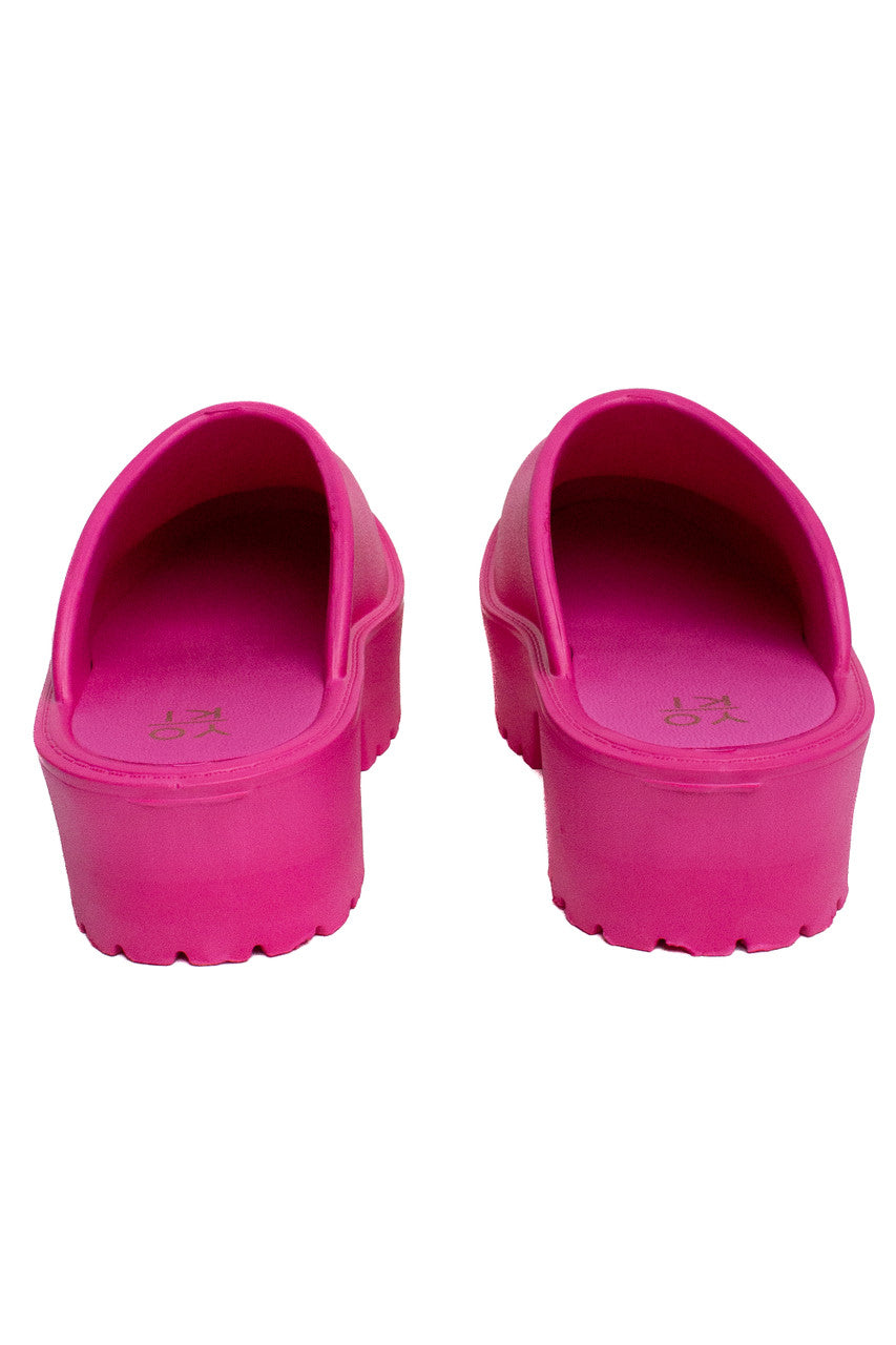 Lightweight Hot Pink Platform Clogs