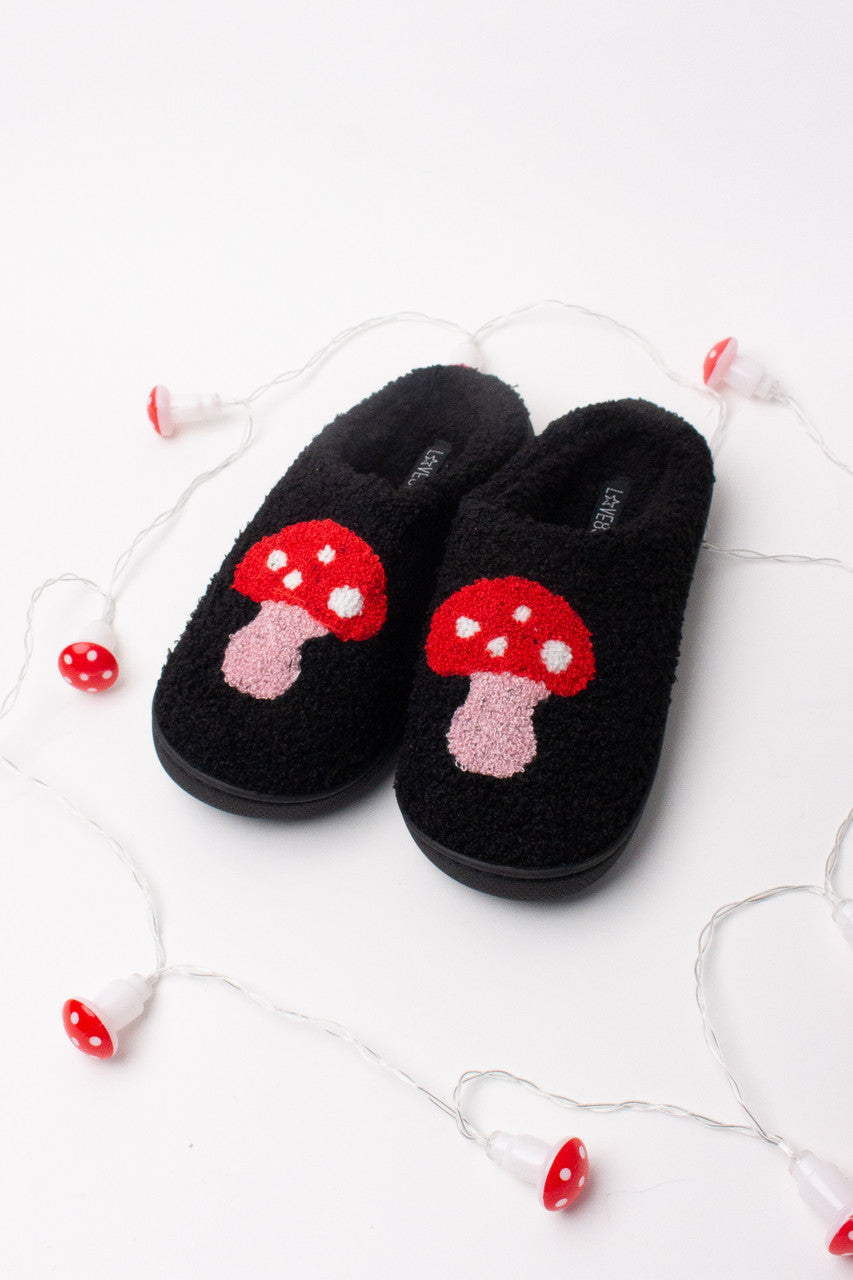 Fuzzy Mushroom Slippers