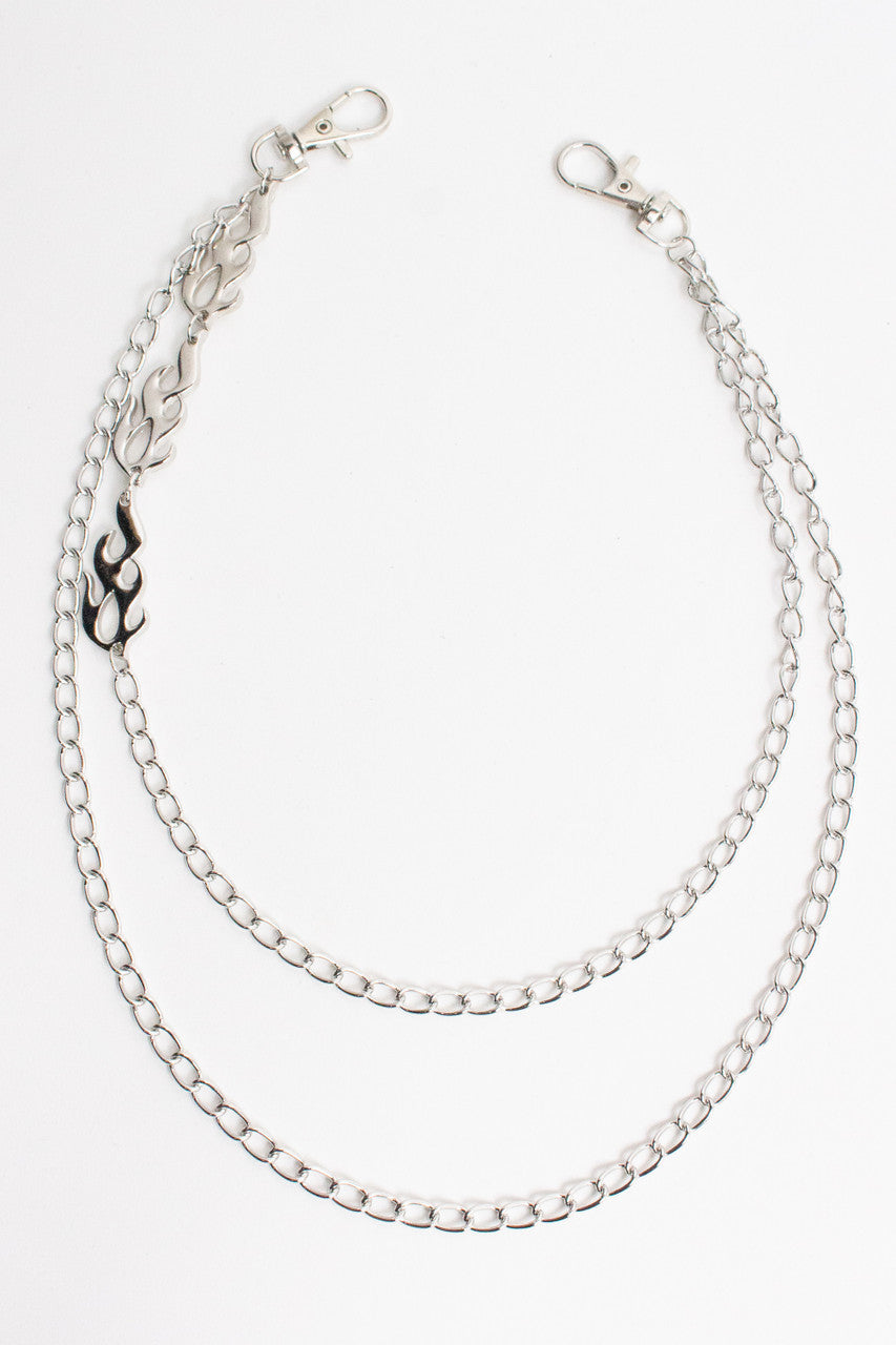 Silver Flames Belt Chain