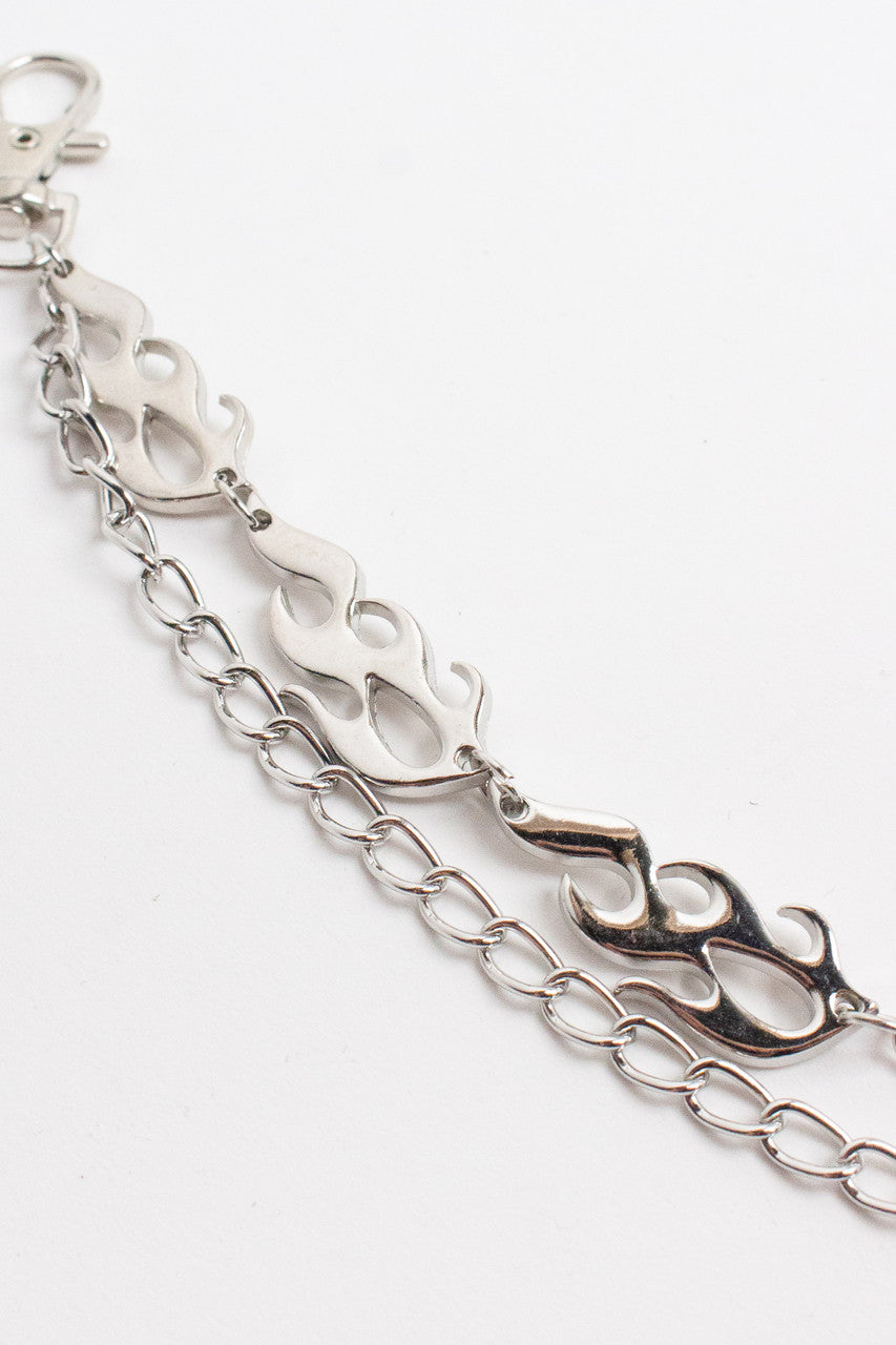 Silver Flames Belt Chain