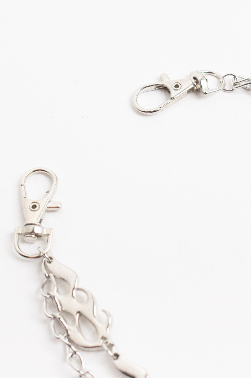 Silver Flames Belt Chain