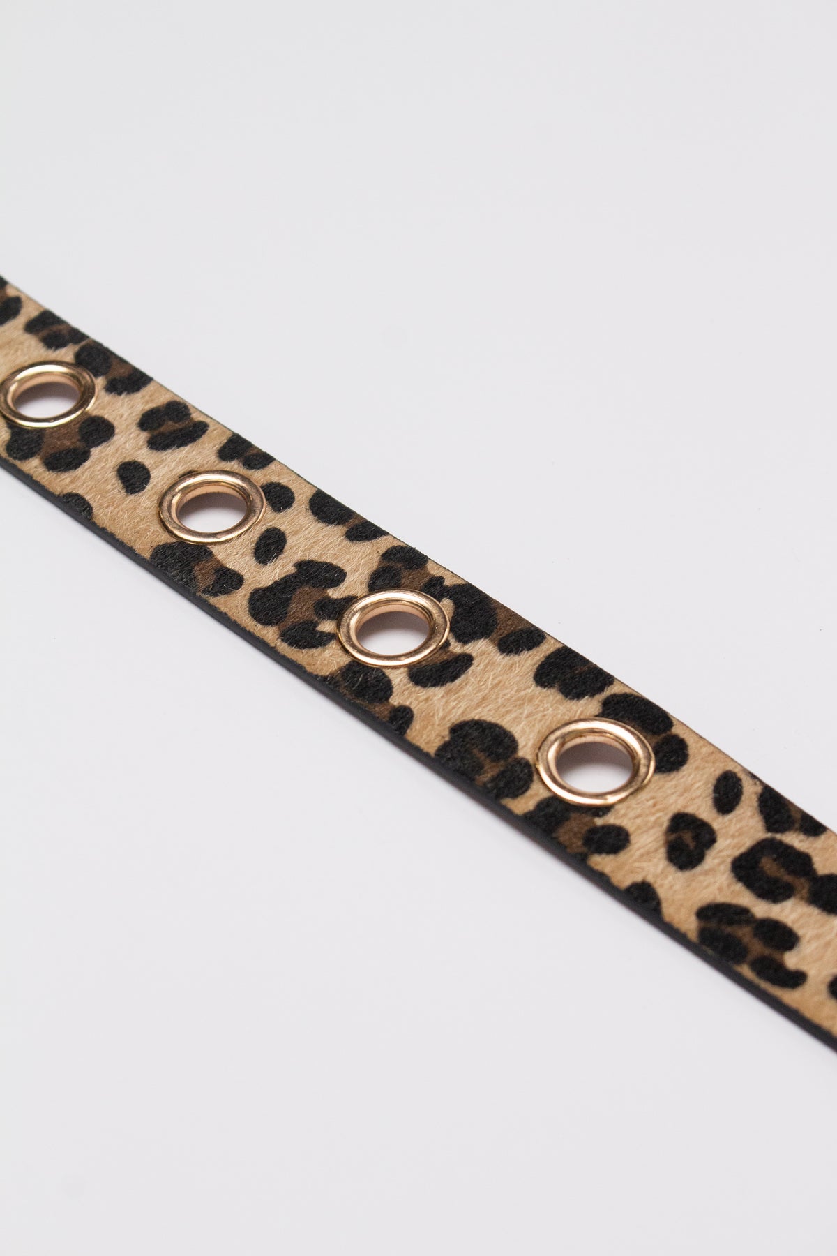 Leopard Print Grommet Belt
