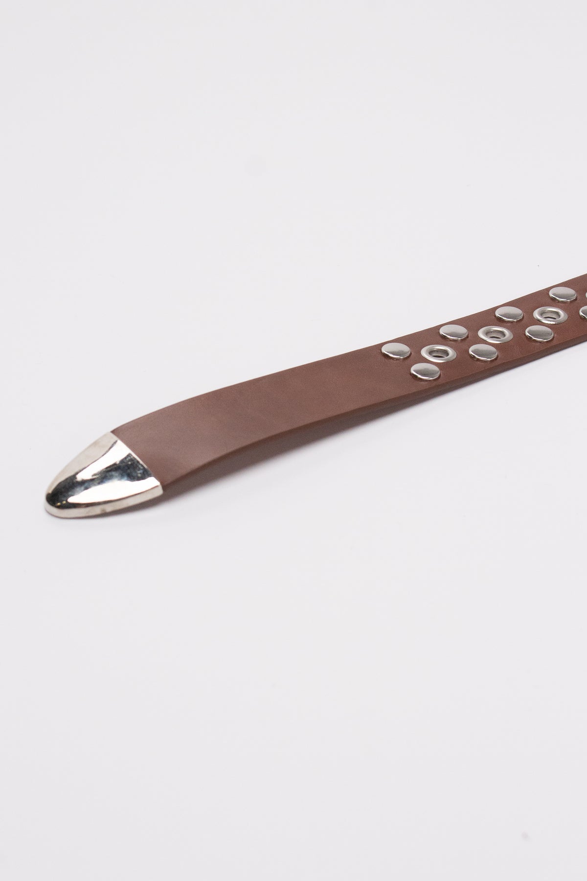 Nailhead Studded Grommet Belt - Brown