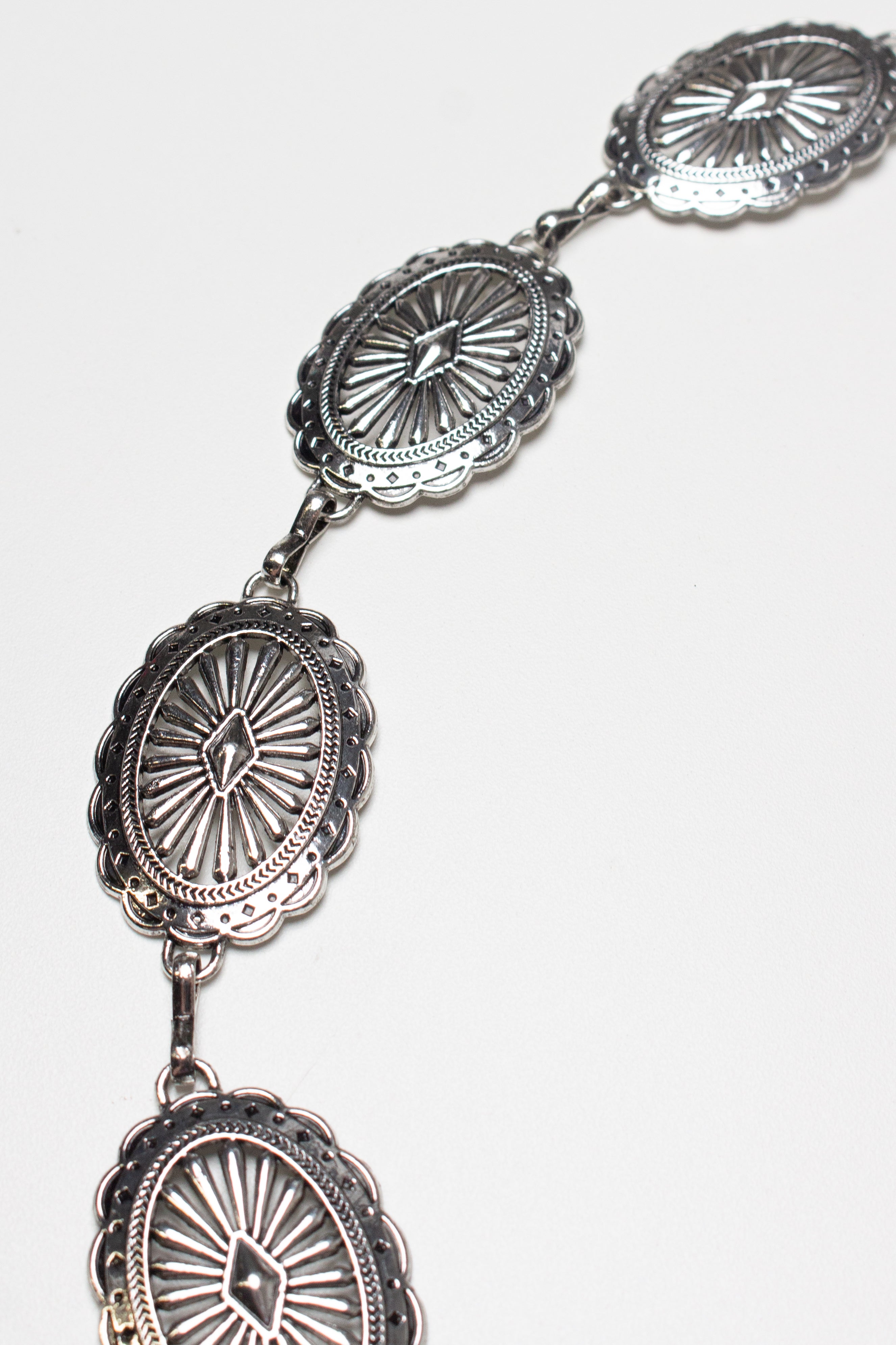 Silver Western Medallion Chain Belt