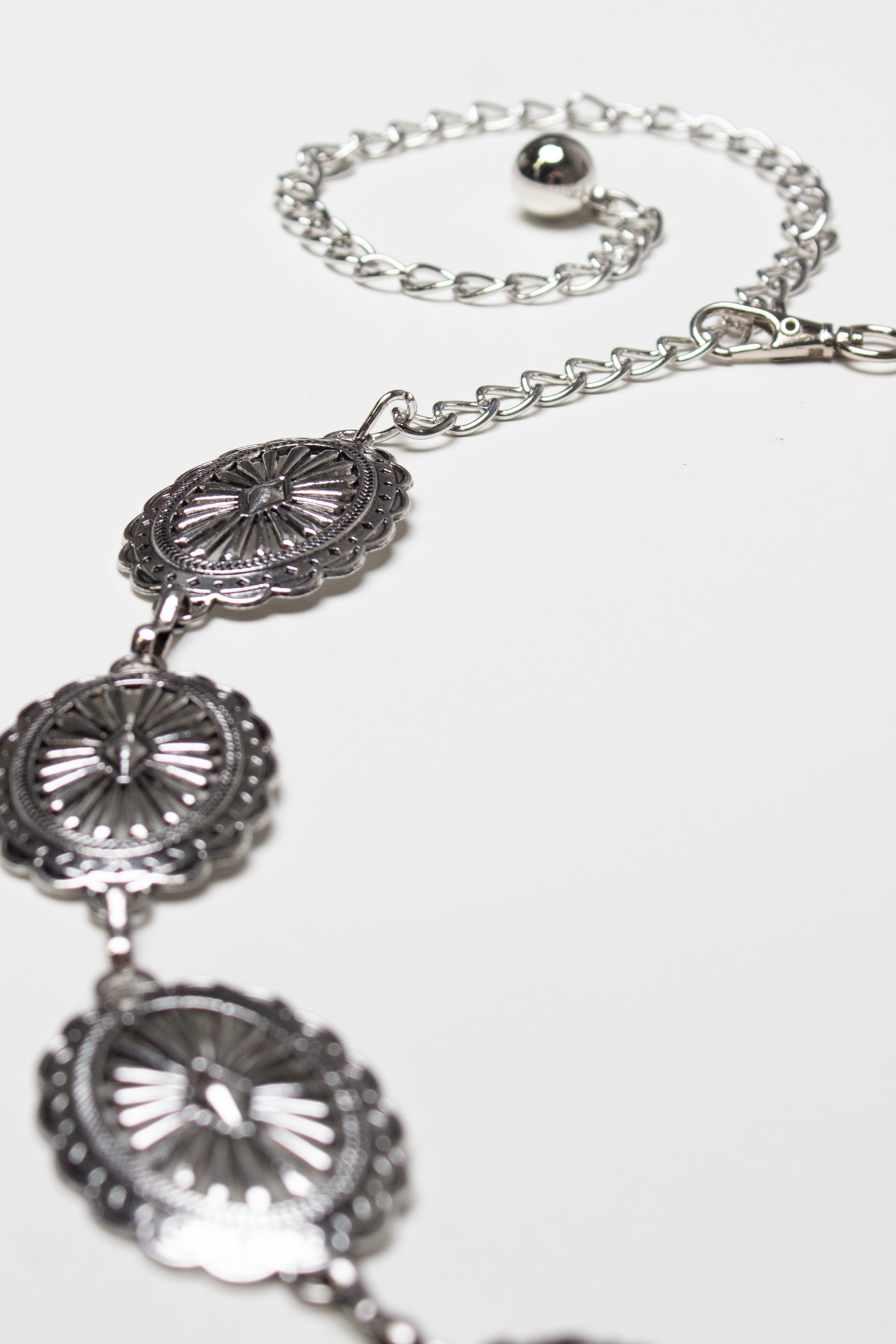 Silver Western Medallion Chain Belt