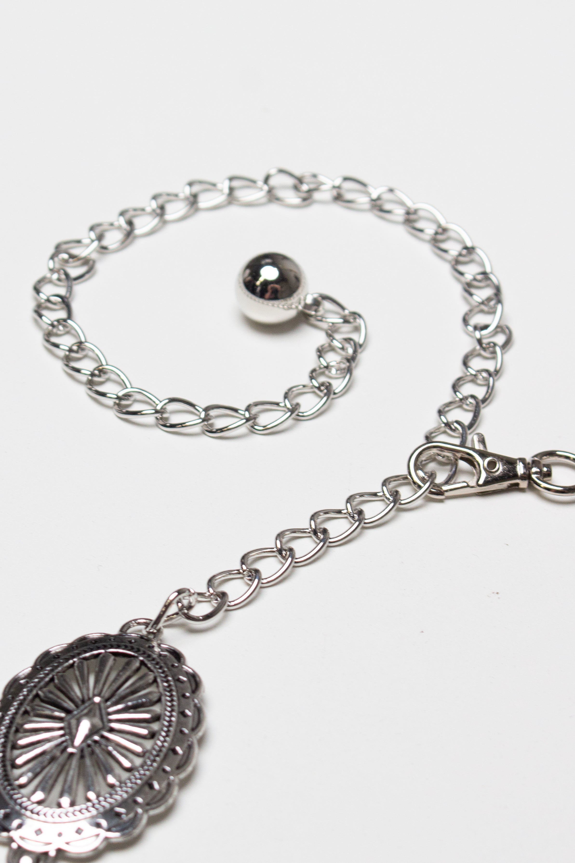 Silver Western Medallion Chain Belt