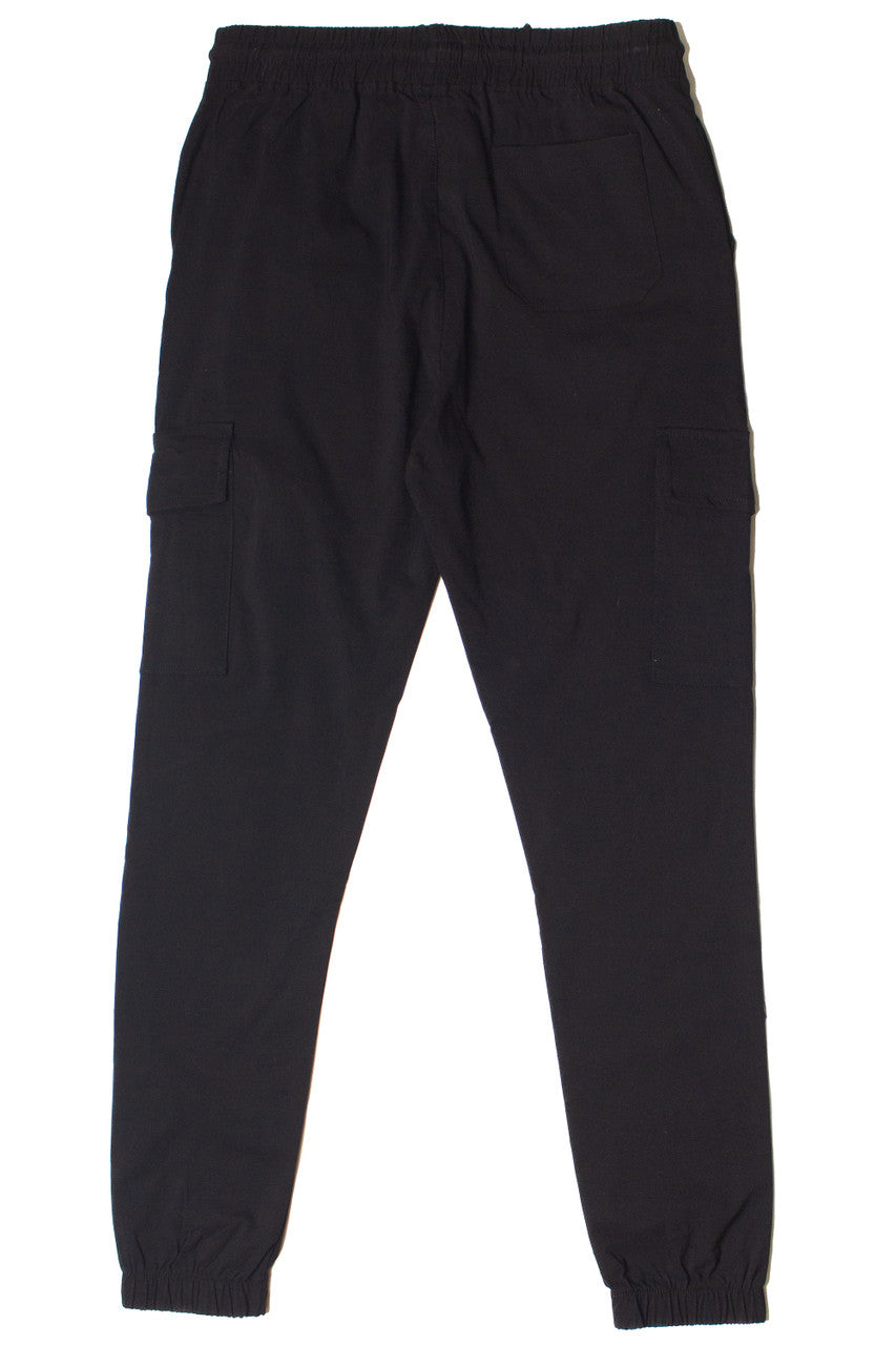 Black Twill Cargo Joggers