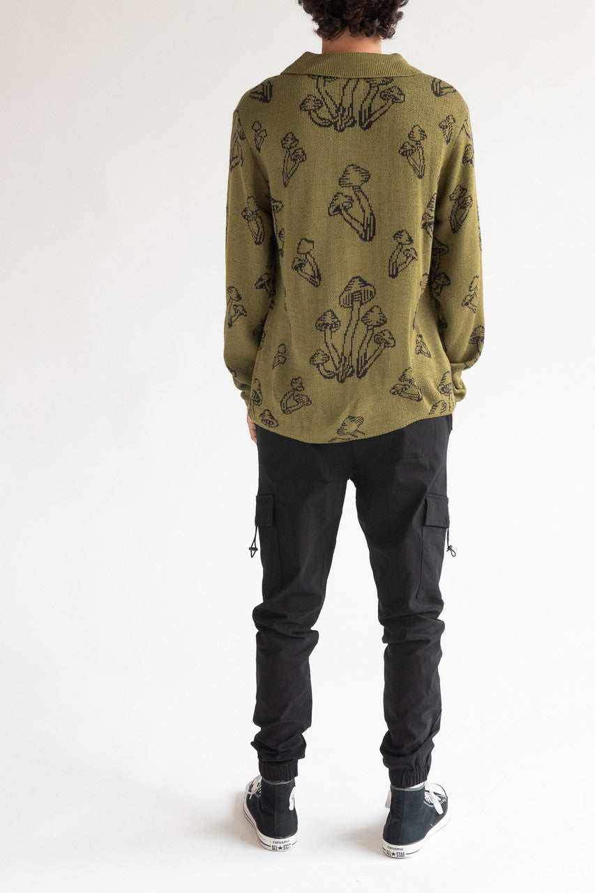 Black Twill Cargo Joggers
