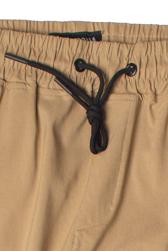 Khaki Twill Cargo Joggers