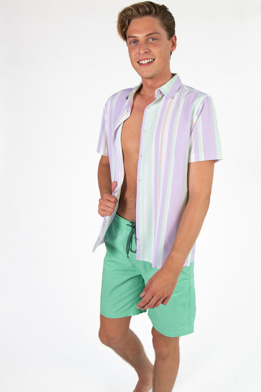 Lavender Striped Button Up Shirt
