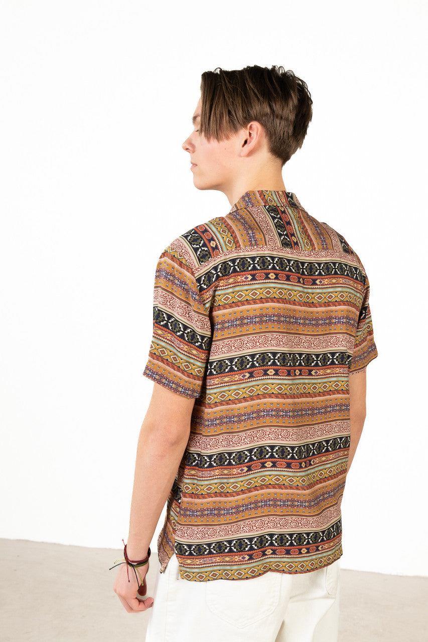 Blanket Stitch Button Up Shirt