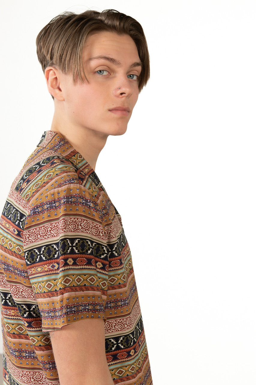 Blanket Stitch Button Up Shirt